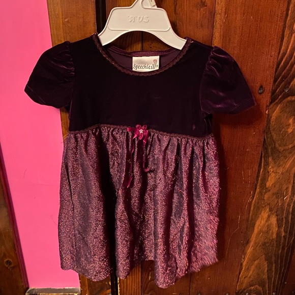 Purple velvet sparkly dress size 5 - Picture 1 of 2